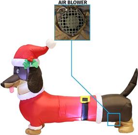 img 2 attached to 🎄 Self-Inflatable 5ft Long Wiener Dog with Suit - Ideal Dachshund Blow Up Yard Décor for Indoor & Outdoor Christmas Celebration, Garden Ornaments, and Party Favor Decoration. Enhance Your Holiday Spirit with Joiedomi