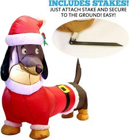img 1 attached to 🎄 Self-Inflatable 5ft Long Wiener Dog with Suit - Ideal Dachshund Blow Up Yard Décor for Indoor & Outdoor Christmas Celebration, Garden Ornaments, and Party Favor Decoration. Enhance Your Holiday Spirit with Joiedomi