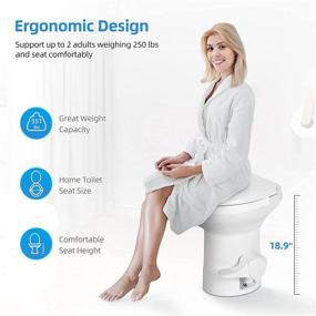 img 1 attached to 🚽 YITAHOME High-Profile RV Toilet with Pedal Flush, Gravity Flush Design for Car Motorhome Caravan Travel - White