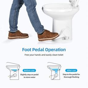 img 3 attached to 🚽 YITAHOME High-Profile RV Toilet with Pedal Flush, Gravity Flush Design for Car Motorhome Caravan Travel - White