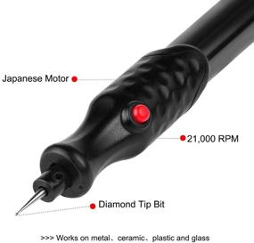 img 3 attached to 🖋️ Electric Engraver Pen - Cordless DIY Precision Engraving Tool with Diamond Tip for Metal, Glass, Wood, Ceramics, Jewelry, and Stone - Black