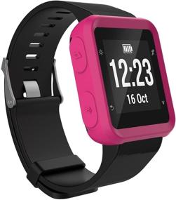 img 1 attached to 🏃 FitTurn Case: Colorful Silicone Band Cover for Garmin Forerunner 35 & Approach S20