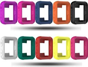 img 4 attached to 🏃 FitTurn Case: Colorful Silicone Band Cover for Garmin Forerunner 35 & Approach S20
