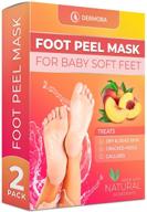 👣 exfoliating foot peel mask - repair cracked heels, remove dead skin, and calluses - silky soft feet treatment - natural peeling for dry toe skin - 2 pack, women's sizes 5-11 logo