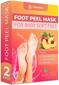 img 4 attached to 👣 Exfoliating Foot Peel Mask - Repair Cracked Heels, Remove Dead Skin, and Calluses - Silky Soft Feet Treatment - Natural Peeling for Dry Toe Skin - 2 Pack, Women's Sizes 5-11