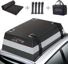 img 4 attached to 🚘 Spacious 21 Cubic Feet Car Roof Bag: Waterproof, Anti-Tear, and Versatile for All Vehicles with/Without Rack