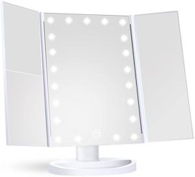 img 4 attached to 💄 Enhanced Trifold Makeup Mirror with Touch Control and Illuminated Features - Ideal Women's Gift