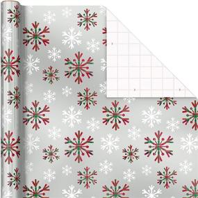 img 2 attached to 🎁 Hallmark Foil Christmas Wrapping Paper: 3 Rolls (60 sq. ft. ttl) with Cut Lines - Plaid Snowflakes, Snowmen & Tartan Plaid