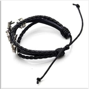img 3 attached to Xusamss Drawstring Leather Bracelet 7 8Inches