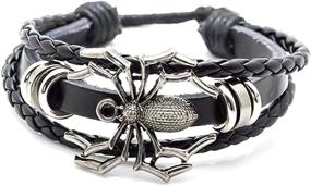 img 4 attached to Xusamss Drawstring Leather Bracelet 7 8Inches