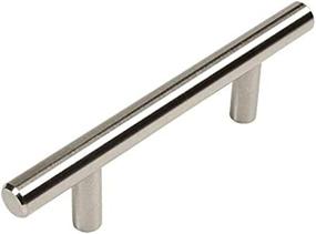 img 2 attached to 💼 Cosmas 305-030SN Satin Nickel Cabinet Hardware Euro Style Bar Handle Pull - 3" Hole Centers, 25 Pack: Sleek and Durable Cabinet Handles at a Bulk Price