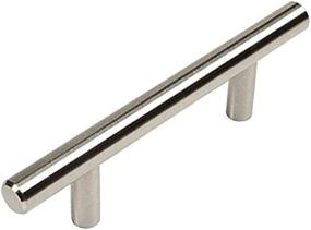 img 3 attached to 💼 Cosmas 305-030SN Satin Nickel Cabinet Hardware Euro Style Bar Handle Pull - 3" Hole Centers, 25 Pack: Sleek and Durable Cabinet Handles at a Bulk Price