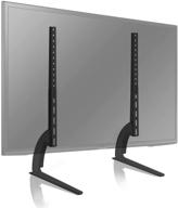 universal table top tv stand: height adjustable for 27-65 inch plasma lcd led flat/curved screen tvs, vesa patterns up to 800mm x 500mm, 88 lbs logo