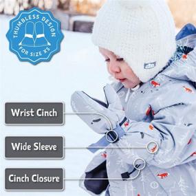 img 3 attached to Waterproof Winter Mittens Fleece Lined Toddler Boys' Accessories for Cold Weather