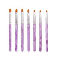 💅 kalolary 7 pcs uv gel nail brush set, nail art tips builder extension brush kit nail painting polish pen clean up brushes for home and salon use logo