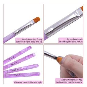 img 1 attached to 💅 Kalolary 7 PCS UV Gel Nail Brush Set, Nail Art Tips Builder Extension Brush Kit Nail Painting Polish Pen Clean Up Brushes for Home and Salon Use