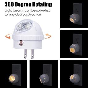 img 3 attached to 🌙 Emotionlite Warm White LED Night Lights with 360° Rotation & Dusk to Dawn Sensor - UL Listed, Ideal for Bedroom, Hallway, Bathroom, Kitchen, Stairways, Corridor - 4 Pack