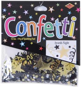 img 1 attached to 🎉 Enhance Your Party with Beistle Awards Night Confetti Tableware Decorations: VIP Party Supplies, 0.5 Ounces, Black/Gold/Silver