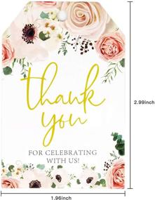 img 2 attached to 🌸 100PCS WRAPAHOLIC Boho Floral Gift Tags with String - Elegant Thank You for Celebrating with Us Design Paper Tags | Ideal for Wedding & Party Favors | Includes 100 Feet Natural Jute Twine