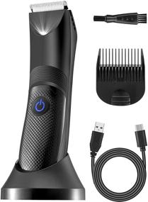 img 4 attached to 💇 Ultimate Body Hair Trimmer: Rechargeable Electric Groin Hair Trimmer and Ball Shaver for Men and Women - Ceramic Blades, IP7X Washable Head!