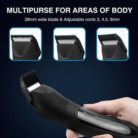 img 3 attached to 💇 Ultimate Body Hair Trimmer: Rechargeable Electric Groin Hair Trimmer and Ball Shaver for Men and Women - Ceramic Blades, IP7X Washable Head!