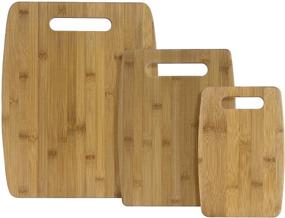 img 3 attached to Premium 3-Pack Bamboo Cutting Board Set, Brown - by Totally Bamboo