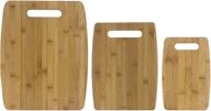 premium 3-pack bamboo cutting board set, brown - by totally bamboo logo