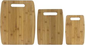 img 4 attached to Premium 3-Pack Bamboo Cutting Board Set, Brown - by Totally Bamboo