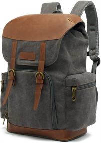 img 3 attached to 🎒 Density Vintage Rucksack with Compartment - Backpack