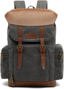 img 4 attached to 🎒 Density Vintage Rucksack with Compartment - Backpack