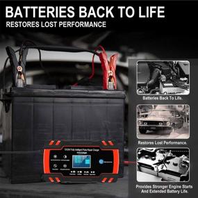 img 2 attached to ABLY Car Battery Charger: 12V/8A 24V/4A Automatic Smart Charger with LCD Display and Pulse Repair - for Car, Lawn Mower, Motorcycle, Boat, SUV and More