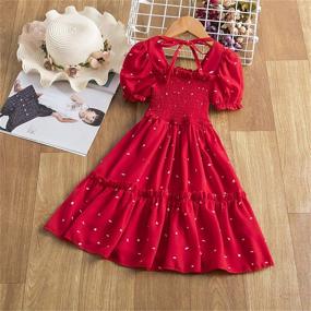 img 3 attached to 👗 TTYAOVO Girls' Clothing and Dresses: Little Sleeveless V-Back Holiday Design