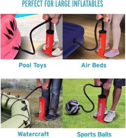 img 3 attached to 🔴 High-Speed Inflation Manual Air Pump by GoFloats - Ideal for Rafts, Air Mattresses, and Sports Balls - Red, Large