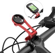 🔴 enhanced adjustable bike computer wireless mount: garmin, wahoo, cateye, bryton compatible - with flashlight clip & cell phone holder for bike - red logo