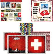 captivating switzerland sightseeing scrapbook kit: themed paper and stickers by scrapbook customs logo