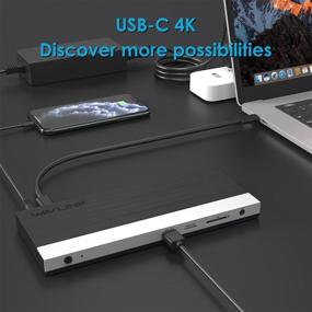img 1 attached to 🔌 WAVLINK USB C Hub/Docking Station, 13-in-1 Triple Display Type C Adapter with Dual HDMI, DisplayPort, Ethernet, 4 USB 3.0, USB-C, SD/TF Card Reader, Audio Jack, DC Jack for Mac Windows and More