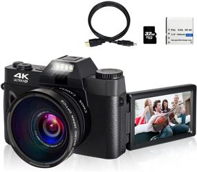 img 4 attached to 📸 Ultimate 4K WiFi Camera: Capture Crystal Clear 48MP Shots, Record Stunning HD Videos, YouTube Vlogging with Flip Screen, Wide-Angle Lens & 32GB Memory Card Included!