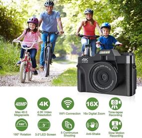 img 3 attached to 📸 Ultimate 4K WiFi Camera: Capture Crystal Clear 48MP Shots, Record Stunning HD Videos, YouTube Vlogging with Flip Screen, Wide-Angle Lens & 32GB Memory Card Included!