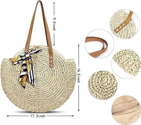 img 3 attached to 👜 Stylish Malocids Straw Bag: Chic Woven Zippered Shoulder Bag, Tote, and Crossbody Handbags for Vacation & Daily Use