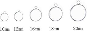 img 3 attached to 📿 50pcs Stainless Steel Round Bezel Pendant Trays for Jewelry Making: 10mm-20mm Cabochon Settings - DIY Findings