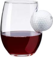 🏌️ benshot golf ball glass: authentic us-made 15oz wine glass with real golf ball logo