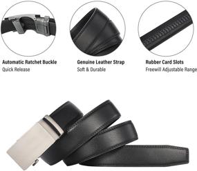 img 2 attached to 🔧 DUCIBUTT Ratchet Genuine Leather Belts: Adjustable Men's Belt Accessories