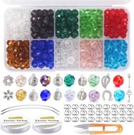 📿 705pcs eutenghao crystal glass beads kit - faceted beads pendant, spacer beads, bracelet string, open jump ring set for jewelry making supplies - ideal for bracelets, necklaces, earrings crafting (10 colors) logo