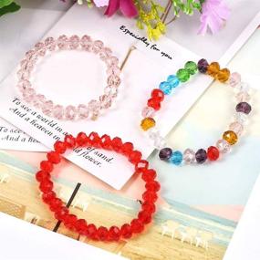 img 3 attached to 📿 705Pcs EuTengHao Crystal Glass Beads Kit - Faceted Beads Pendant, Spacer Beads, Bracelet String, Open Jump Ring Set for Jewelry Making Supplies - Ideal for Bracelets, Necklaces, Earrings Crafting (10 Colors)