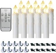 🕯️ amagic 10 pcs window candles with remote and timer, christmas tree candles with clips and suction cups, battery candles for windows flickering warm white light, 4-inch electric candlesticks for christmas and home логотип