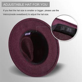 img 1 attached to 🎩 Jastore Kids Girls Boys Wide Brim Fedora Hat with Belt Buckle - Wool Felt Floppy Hat