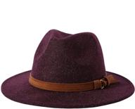 🎩 jastore kids girls boys wide brim fedora hat with belt buckle - wool felt floppy hat logo