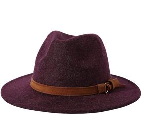 img 3 attached to 🎩 Jastore Kids Girls Boys Wide Brim Fedora Hat with Belt Buckle - Wool Felt Floppy Hat