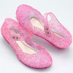 img 2 attached to 👑 L Peach Princess Sparkle Sandals: Stylish Dancing Girls' Shoes with Athletic Features