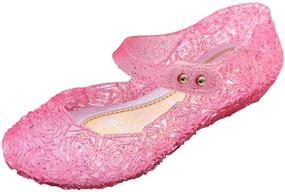 img 4 attached to 👑 L Peach Princess Sparkle Sandals: Stylish Dancing Girls' Shoes with Athletic Features